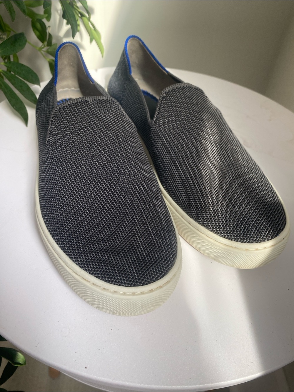 Rothy's Women’s The Original Slip-On Knit Loafers in Dark Charcoal